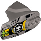 LEGO Effen Zilver Hero Factory Armor met Kogelgewrichtsbus Maat 5 met 'H', Lime Pijl, Zwart Strepen (16435 / 90639)