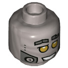 LEGO Flat Silver Hiphop Robot Minifigure Head (Recessed Solid Stud) (3626 / 75623)