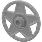 LEGO Flat Silver Hub Cap with 5 Wide Spokes with Raised Edges (19215)