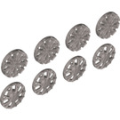 LEGO Flat Silver Hub Caps (7 Spoke Y Shape and 10 Spoke T Shape) (18979)