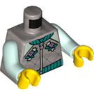 LEGO Flaches Silber Jacket mit Aqua Arme Torso (973 / 76382)