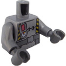 LEGO Flat sølv Mann Scientist i Heatsuit med Sweat Drops Minifigur Overkropp (973 / 76382)