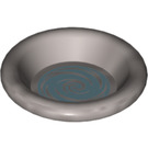 LEGO Flat Silver Minifig Dinner Plate with Water Swirl (6256 / 39346)