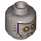 LEGO Flat Silver Minifigure Head with Decoration (Recessed Solid Stud) (3626 / 23814)