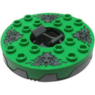 LEGO Argento satinato Ninjago Trottola con Verde brillante Superiore e Stone Heads (98354)