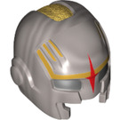 LEGO Flat Silver Nova Corps Helmet with Red Star and Gold Markings (17467)