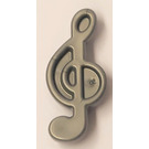 LEGO Flat Silver Plate 1 x 1 with Treble Clef