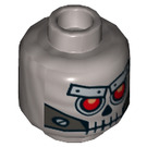 LEGO Flaches Silber Robo Skelett Minifigure Kopf (Einbau-Vollbolzen) (16125 / 47625)
