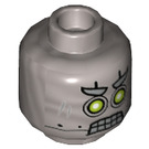 LEGO Effen Zilver Robot Hoofd met Green Ogen (Verzonken Solid Stud) (3626 / 36328)
