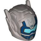 LEGO Flaches Silber Roboter Helm mit Ear Antennas mit Goliath Roboter Blau Gesicht (46534 / 104162)