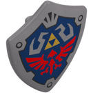 LEGO Flat Silver Shield Triangular with Spiked Top with Triforce Emblem