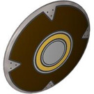 LEGO Flat Silver Shield with Curved Face with Yellow Circle (75902 / 101769)