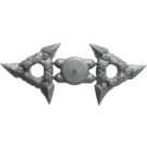 LEGO Flat Silver Shuriken Throwing Star (2 Stars on sprue) (19807)