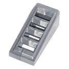 LEGO Platt Silver Backe 1 x 2 x 0.7 (18°) med Grill (61409)