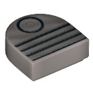 LEGO Argent plat Tuile 1 x 1 Demi Oval avec Retour Fenêtre (24246 / 29196)