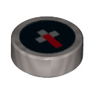 LEGO Argent Mat Tuile 1 x 1 Rond avec Compass (30783 / 98138)