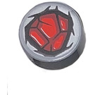 LEGO Flat Silver Tile 1 x 1 Round with Red Rocks (35380)