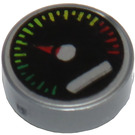 LEGO Плоско сребро Плочка 1 x 1 Кръгъл с Tachometer (13541 / 98138)