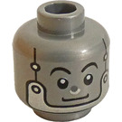 LEGO Flat Silver Tin Man Minifigure Head (Recessed Solid Stud) (3626 / 49370)