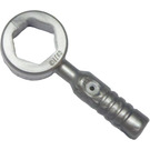 LEGO Effen zilver Wrench met gesloten Einde met 3 ribbelhandvat