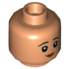 LEGO Hud Cho Chang med Grå Genser og Langt hår Minifigur Hode (Forsenket solid knott) (3626 / 73876)