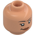 LEGO Flesh Dual-Sided Female Head with Smirk / Open Smile (Recessed Solid Stud) (3626 / 100317)