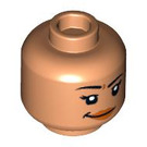 LEGO Flesh Dual-Sided Female Head with Smirk / Open Smile (Recessed Solid Stud) (3626 / 100317)