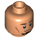 LEGO Hud Hode med Goatee og Smile (Forsenket Solid Knott) - Mørkebrune øyenbryn (3626 / 20341)