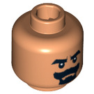 LEGO Flesh Minifigure Head with Thick Black Moustache and Eyebrows (Safety Stud) (3626 / 86744)