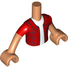LEGO Huidskleurig River - Rood Checkered Shirt Friends Torso (Boy) (73161 / 92456)