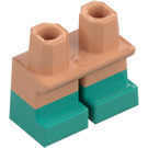 LEGO Fleisch Kurze Beine mit Turquoise Feet (37679 / 41879)