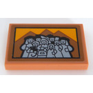 LEGO Flesh Tile 2 x 3 with Photo with a Group of Students Sticker (26603)