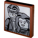 LEGO Gładka płytka 2 x 2 z Czarny I Biały Photo z Couple Naklejka z rowkiem