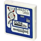 LEGO Tile 2 x 2 with Computer Screen Legacy Cure Sticker with Groove