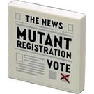 LEGO Tile 2 x 2 with The News Mutant Registration Vote Sticker with Groove