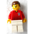 LEGO Fotbalový hráč Červená/Bílá Team N°11 Minifigurka