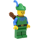 LEGO Forestman mit Blau Kragen, Grün Hut, Blau Feder Minifigur