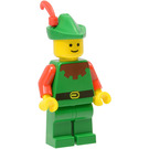 LEGO Forestman mit Rot Kragen, Grün Hut, Rot Feder Minifigur