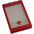 LEGO Frame 1 x 4 x 5 with Transparent Glass with Stripes and Red Cross Sticker