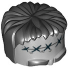 LEGO Frankenstein Monster Head Top with Black Hair and Large Stitches (10712 / 93556)