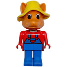 LEGO Freddy Fox with Blue Overalls and Yellow Hat Fabuland Figure