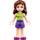 LEGO Friends Olivia, Dark Purple Skirt, Lime oben mit Herz Electron Orbitals Minifigur