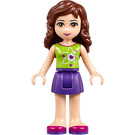 LEGO Friends Olivia, Dark Lilla Nederdel, Lime Top med Hjerte Electron Orbitals Minifigur