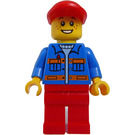 LEGO Garbage Collector met Blauw Jasje en Rood Pet Minifiguur