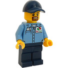 LEGO Gas Station Worker met Dark Blauw Broek Minifiguur