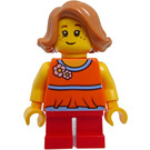 LEGO Mädchen im Orange Hemd Minifigur