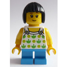 LEGO Girl in White Shirt with Green Print Minifigure
