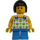 LEGO Girl im Weiß Shirt mit Green Print Minifigur