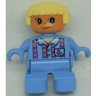 LEGO Chica con Azul Parte superior Duplo Figura