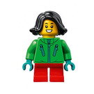 LEGO Girl mit Bright Green Jacket und Dark Turquoise Hände Minifigur